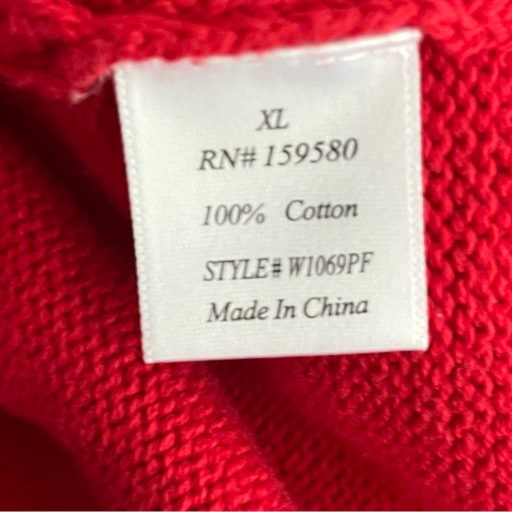 Pink Lily Red V-Neck Cardigan with Rhinestone Bow Accents Extra Large - Picture 9 of 11